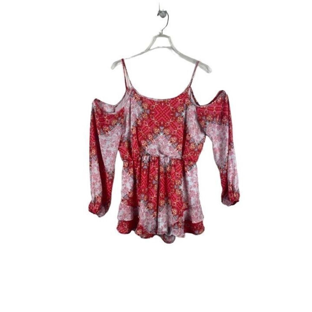 Anthropologie Super cute Pink Floral Romper- size M